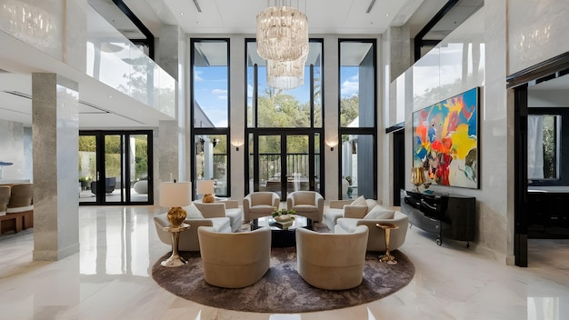 Upscale mansion rental showcasing spacious interiors and lavish outdoor spaces